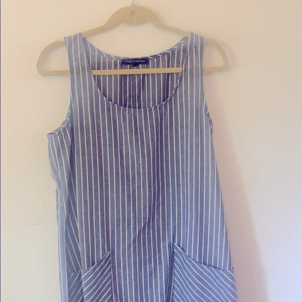 Blue striped summer dress